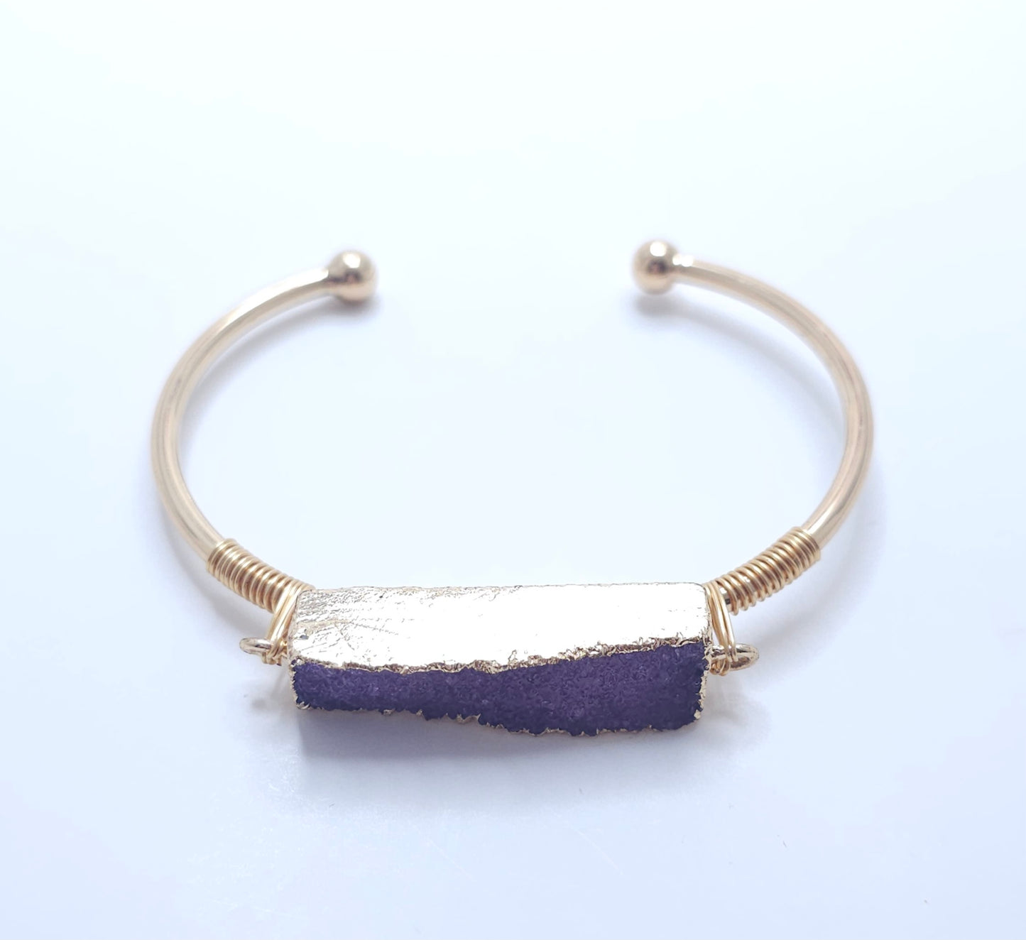 Light Purple Gold-Plated Druzy Bracelet