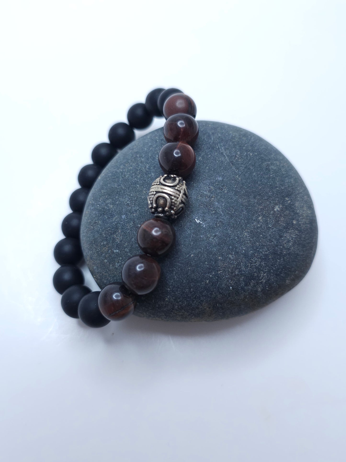 Matte Onyx and Tiger Eye Bead Bracelet