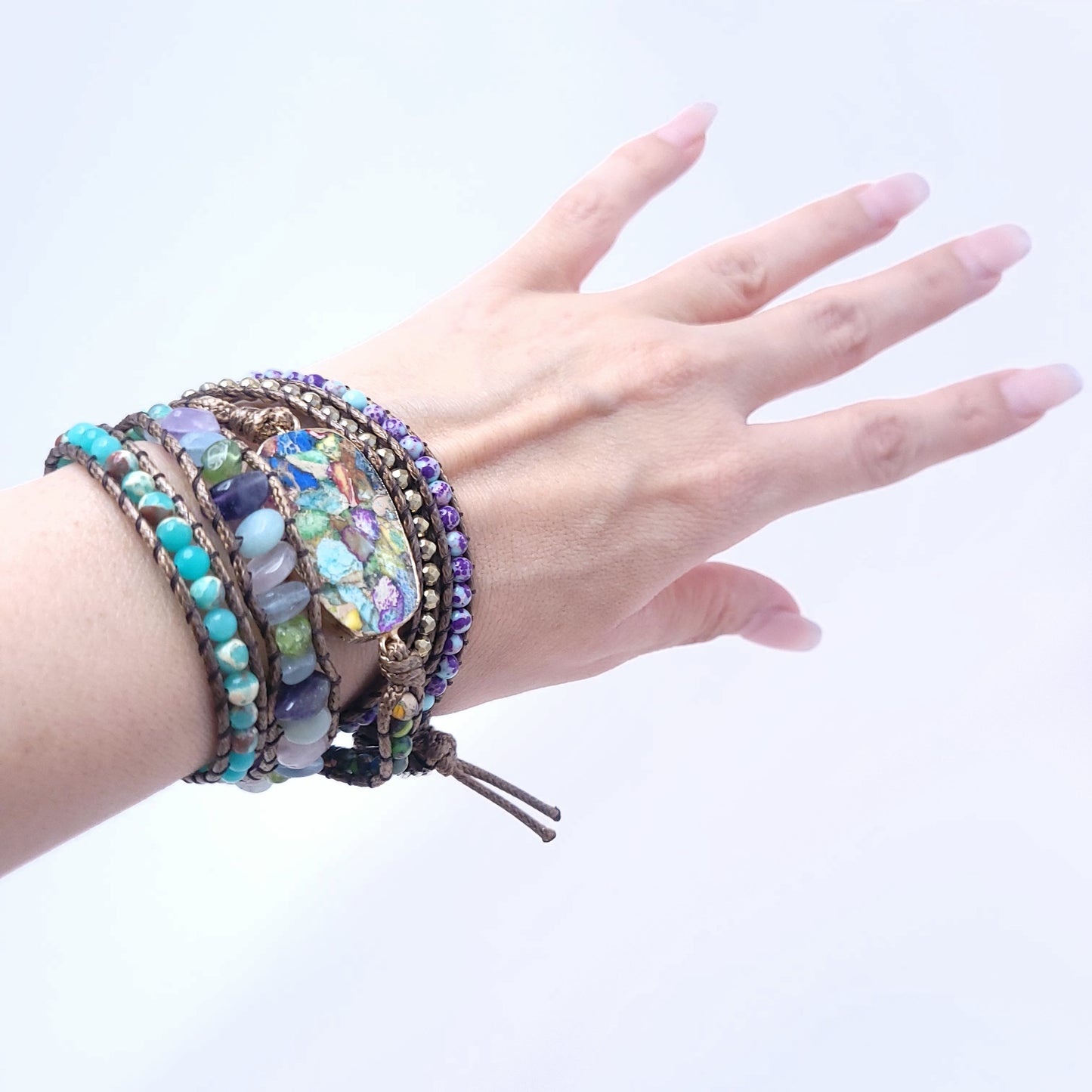 Amazonite wrap bracelet