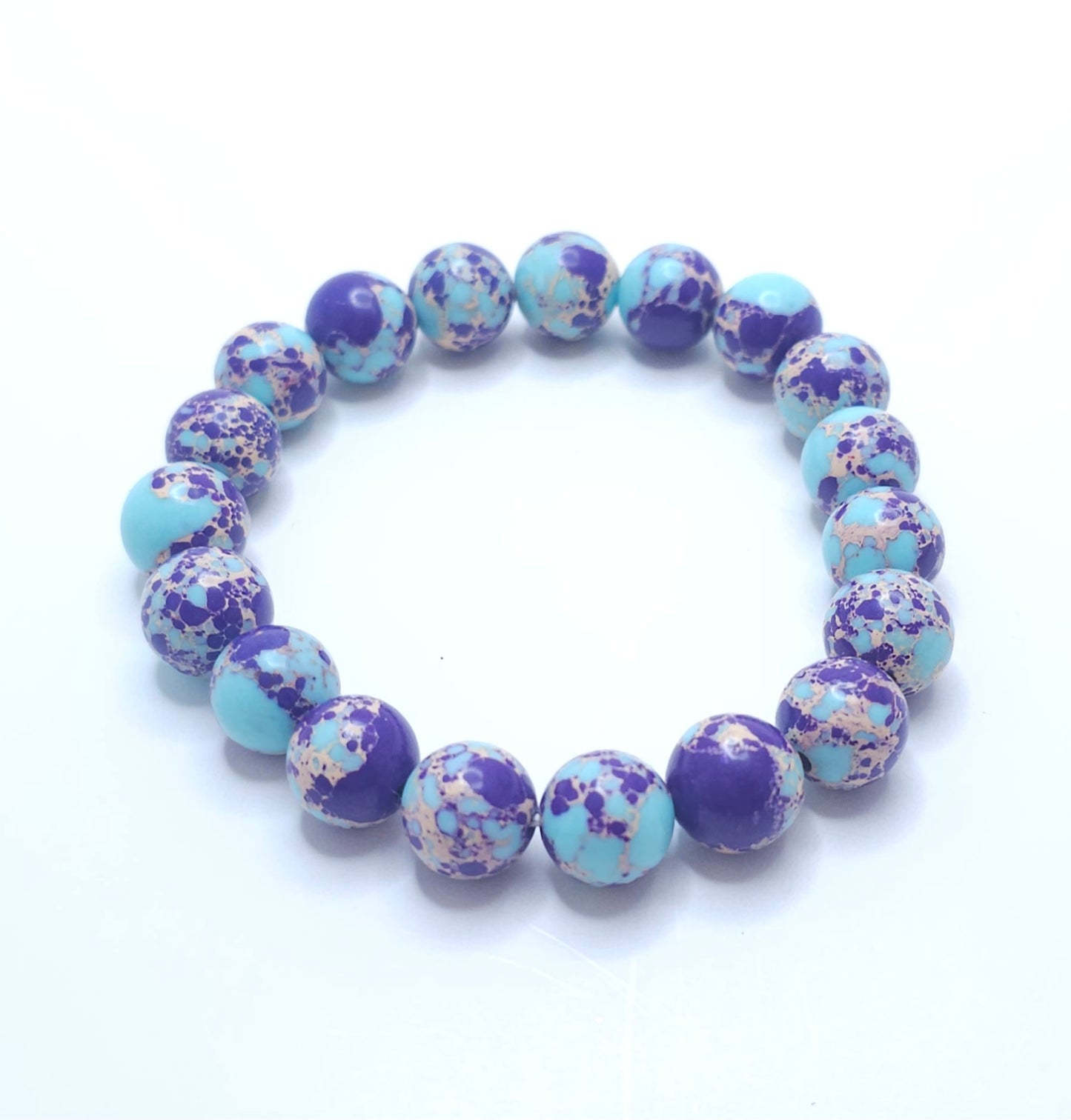 Purple Blue Imperial Jasper Bead Bracelet