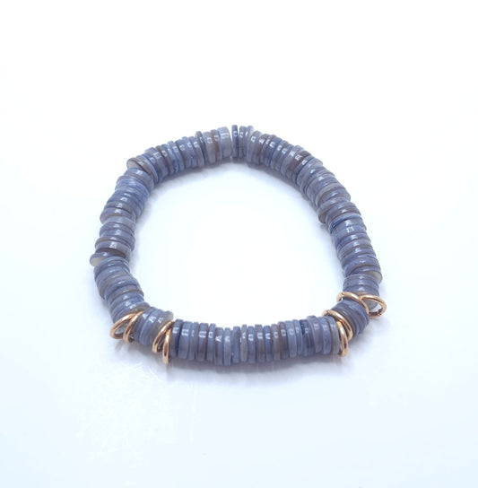 Amethyst Radiance Disc Bracelet with Gold Spacers