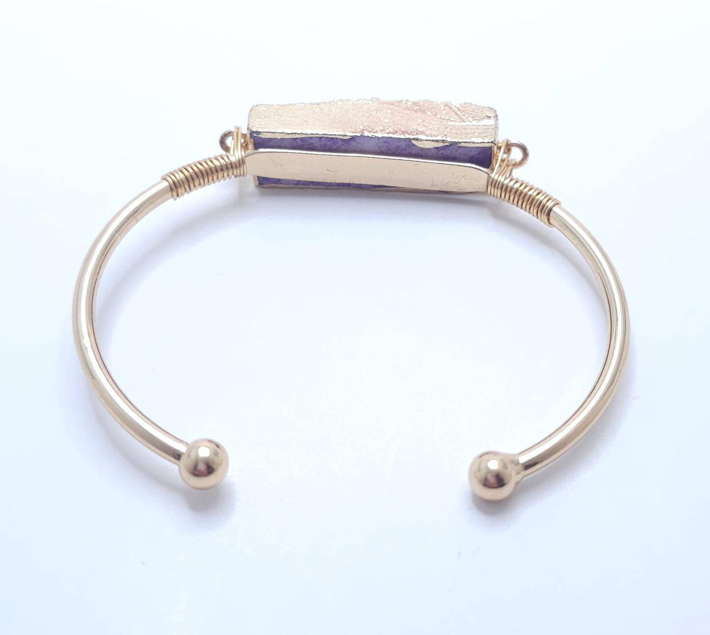 Light Purple Gold-Plated Druzy Bracelet
