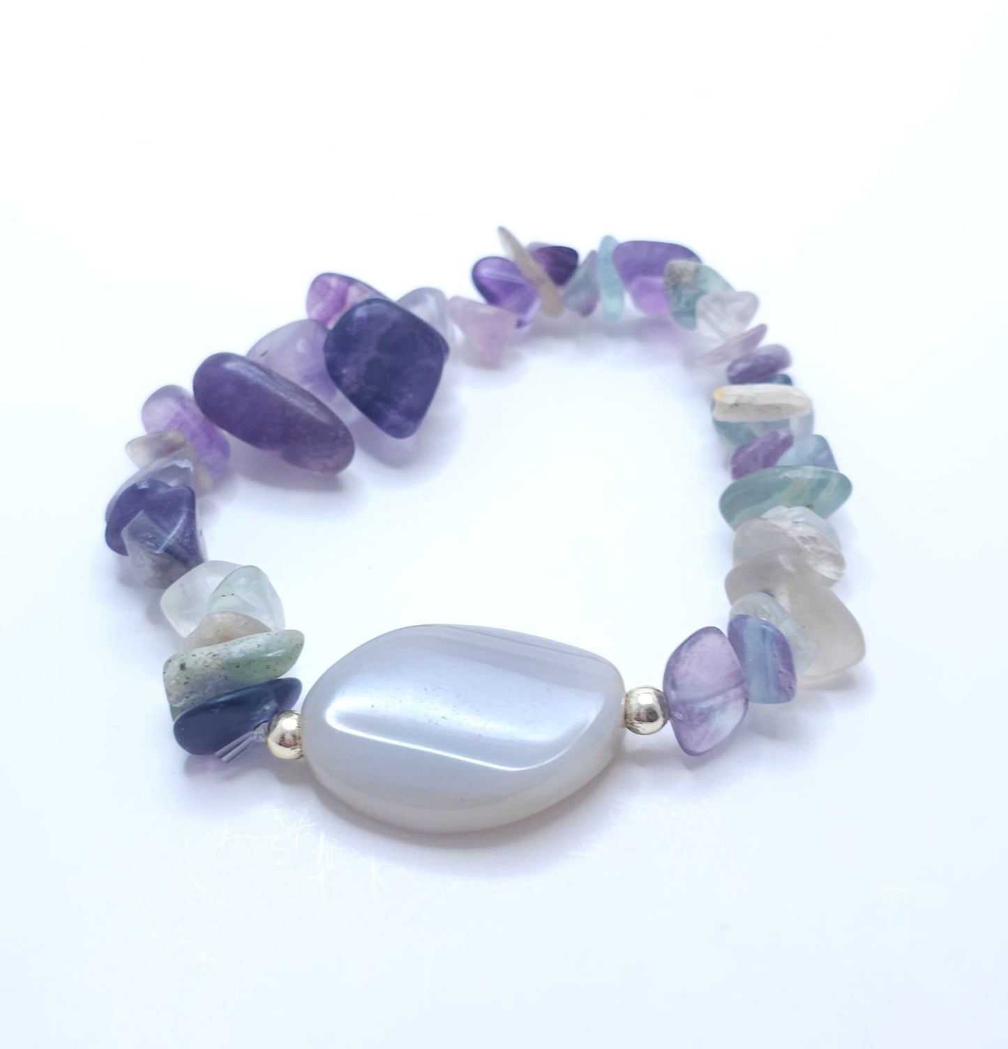 Amethyst Tranquility Chip Bracelet with Stone Spacer