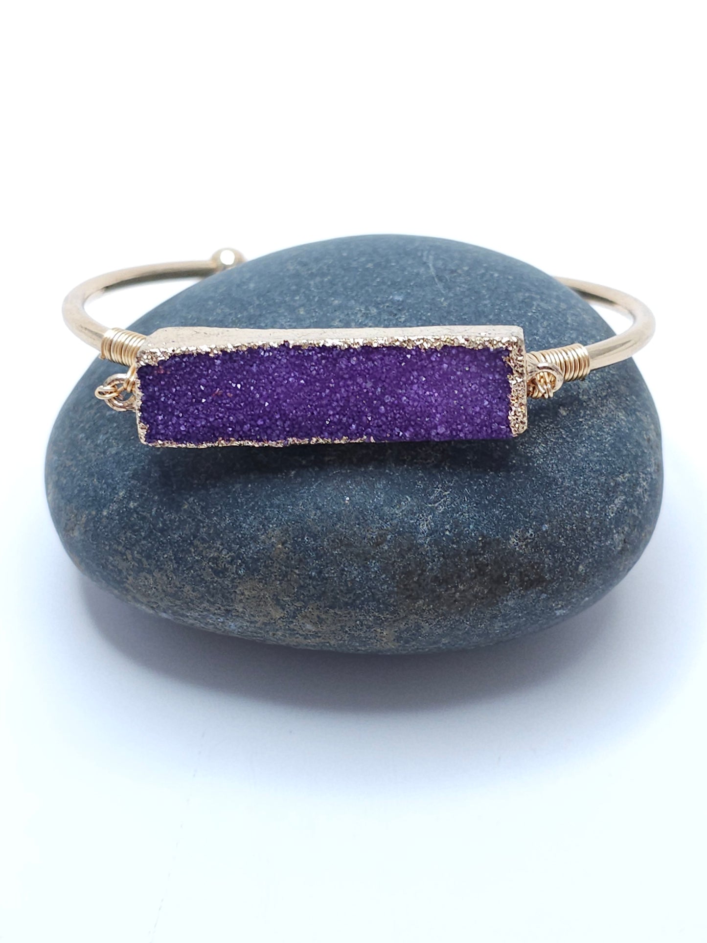 Introducing our Dark Purple Gold-Plated Druzy Bracelet