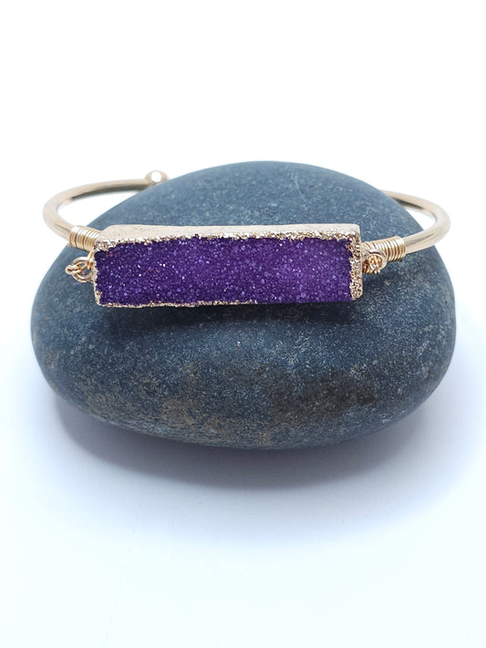 Introducing our Dark Purple Gold-Plated Druzy Bracelet