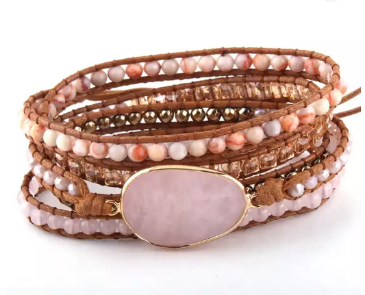 Rose Quartz Wrap Bracelet