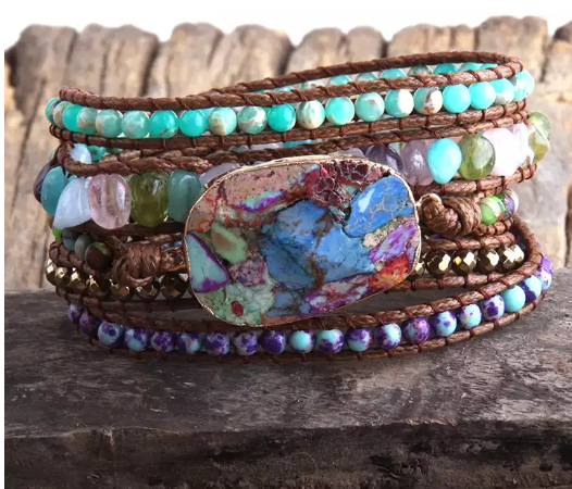 Amazonite wrap bracelet